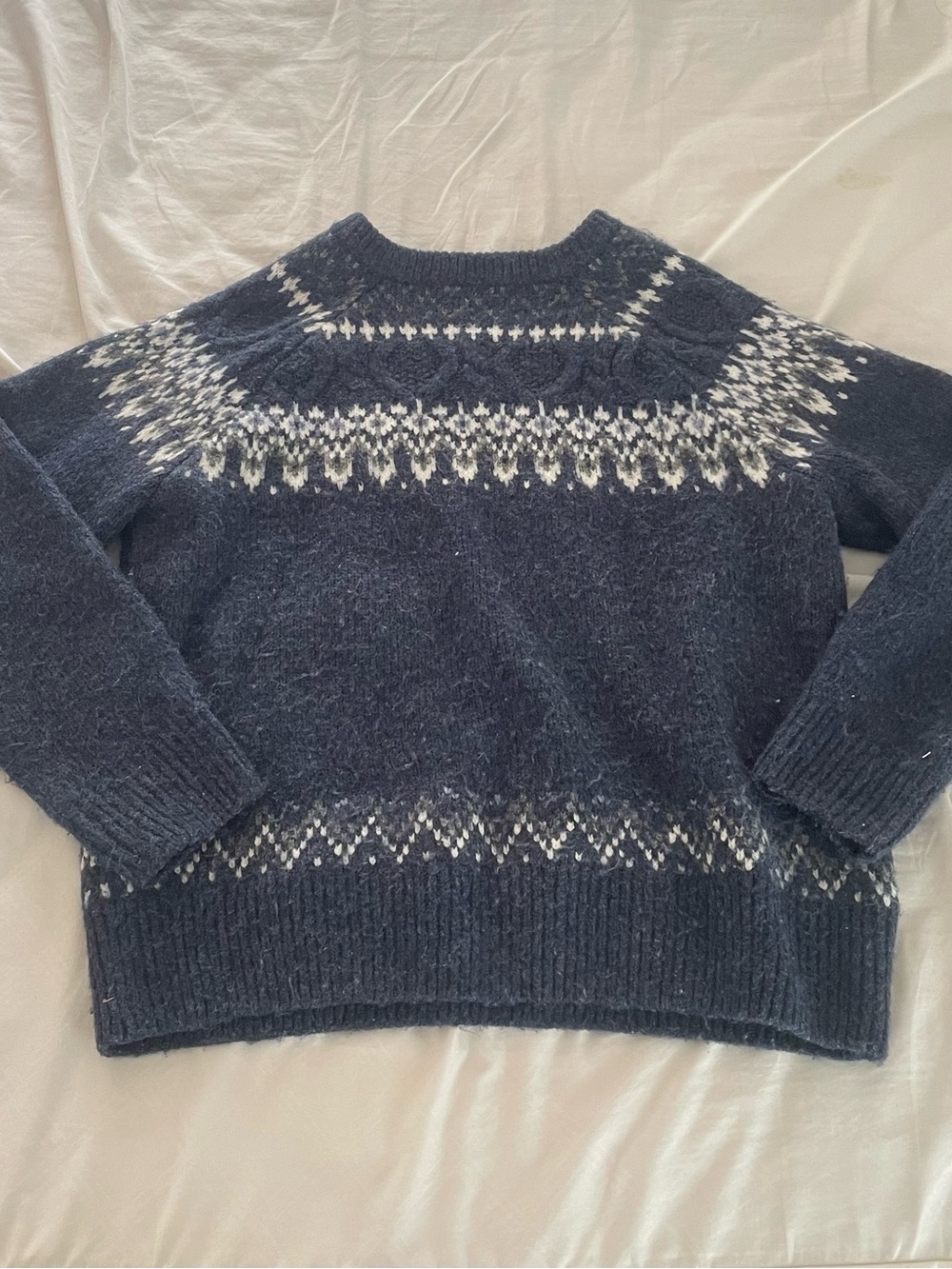 Navy Fair Isle Wool Sweater